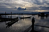 Inle Lake Myanmar. Sunset view from the resort. 